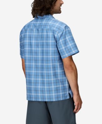 Men's AirExchange Ultraviolet Protection Factor 40 Camp Novelty Short Sleeve Shirt