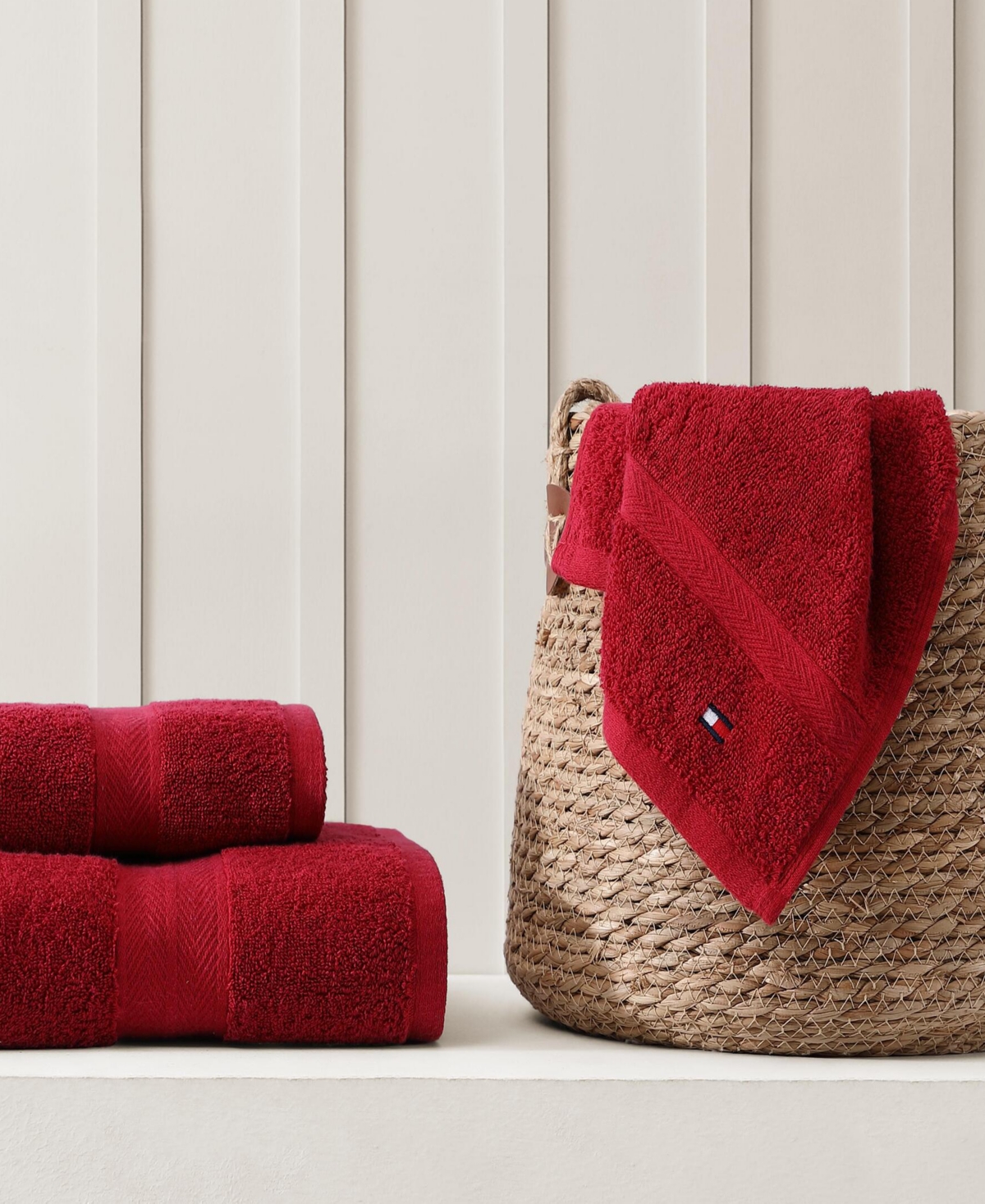 Tommy Hilfiger Home Modern American Solid Cotton Washcloth, 13" X 13"
