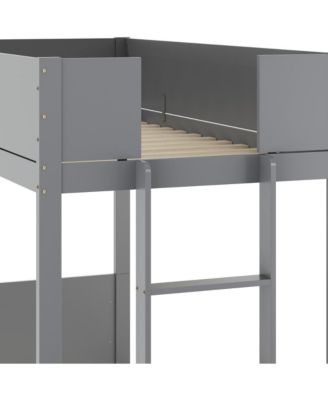 Samuel Kids Bunk Bed With Convertible, Solid Wood Frame And Easy-To-Climb Ladder With No Box Spring Required