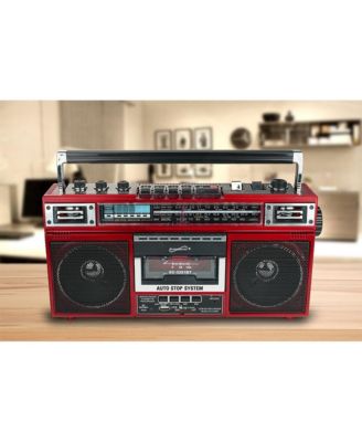 Retro 4-Band Radio and Cassette Player with Bluetooth
