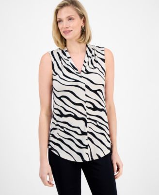 JM Collection - Women's Hannah Animal-Print Sleeveless Top