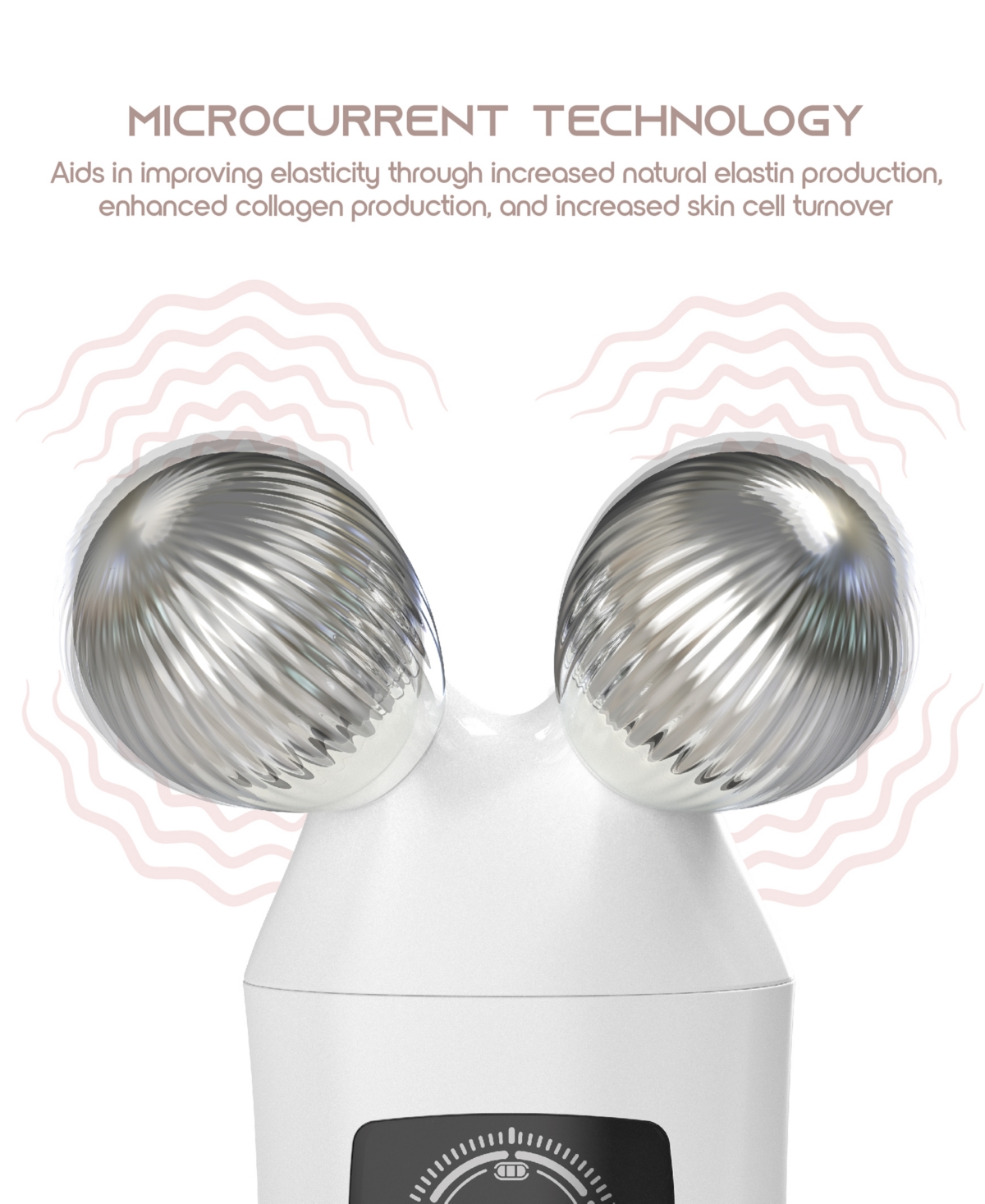 Tzumi Slf 2-in-1 Microcurrent Facial Device Led Red Light Therapy Massager Tool In White