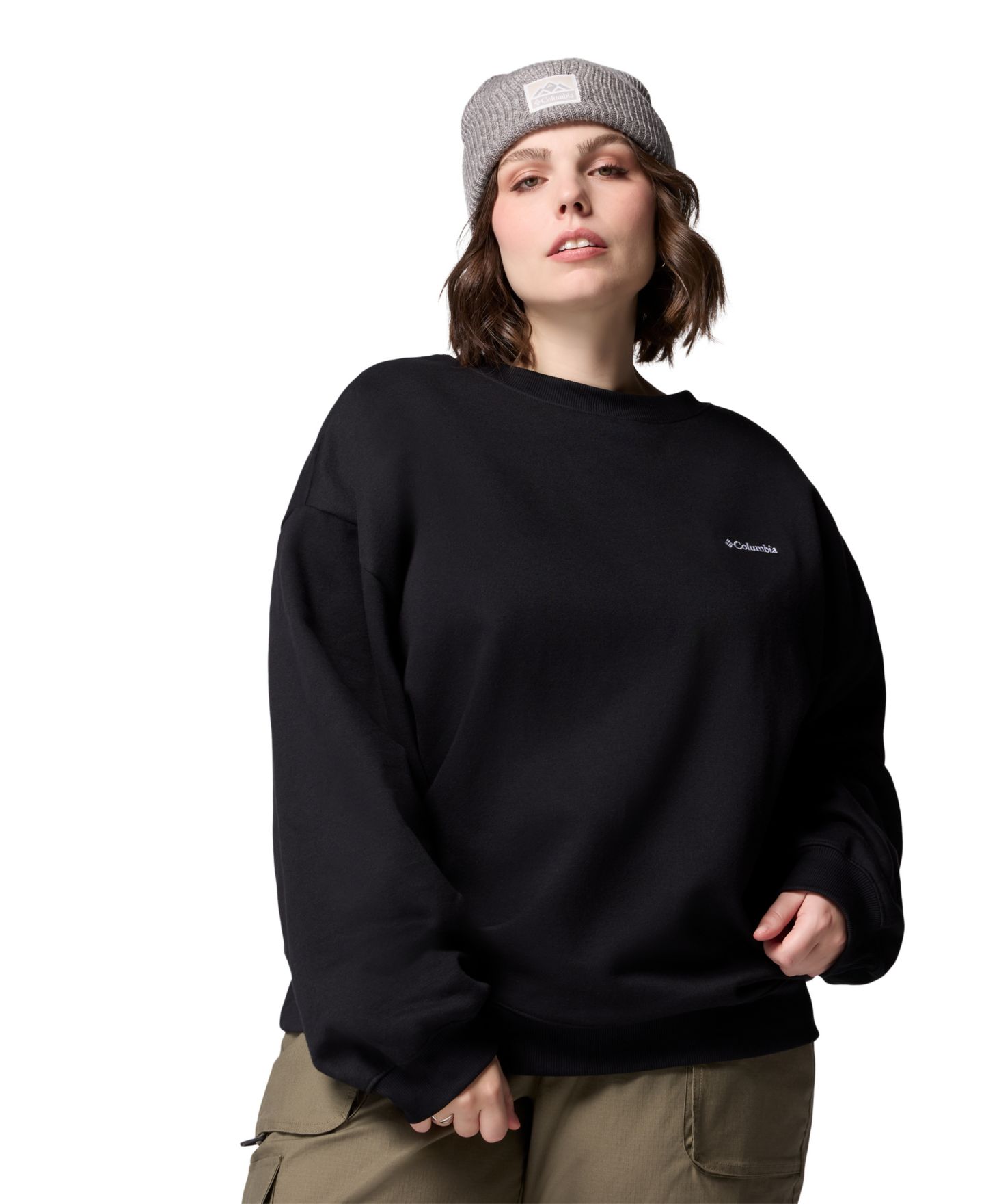 Женский свитшот Columbia Plus Size Aldermore Crewneck, цвет: Чёрный — фото 5