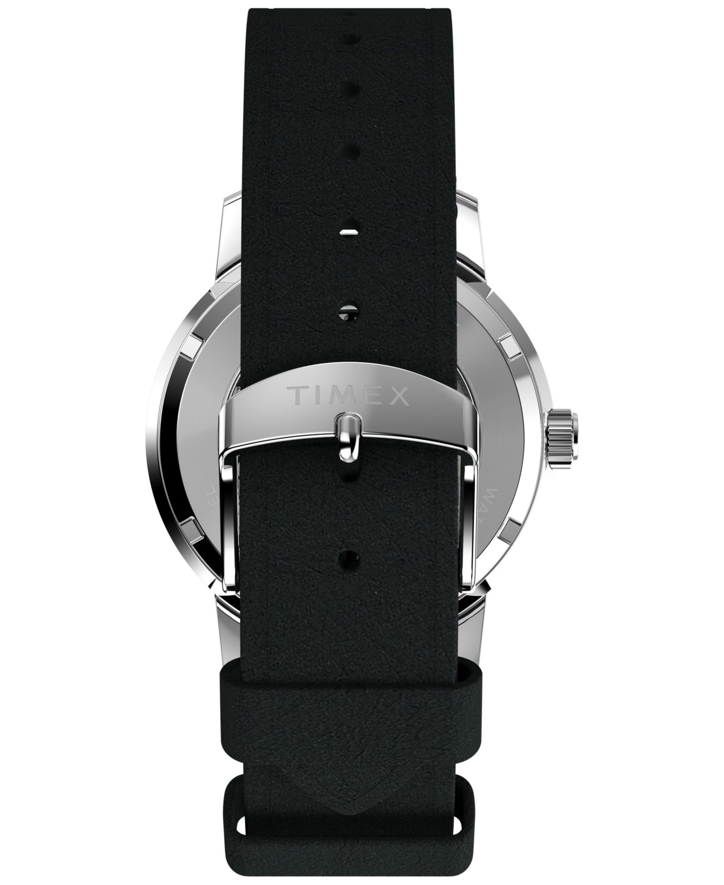 Мужские часы Timex Mechanical Automatic Black Leather Strap Watch, 40mm — фото 4