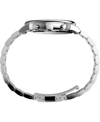 Men's Analog Silver-Tone Stainless Steel Watch, 45mm