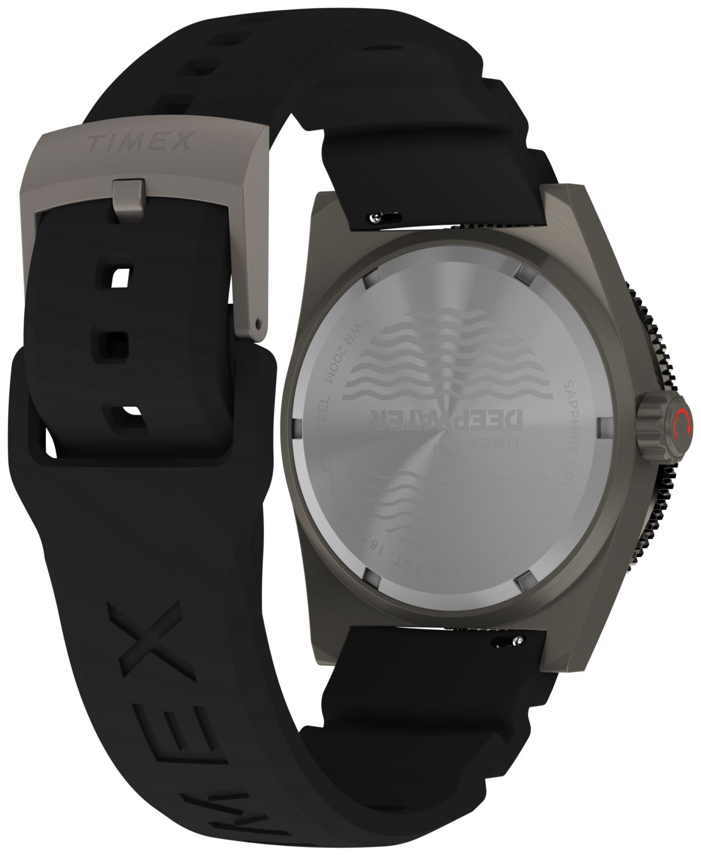 Мужские часы Timex Analog Black Rubber Strap Watch, 41mm — фото 3