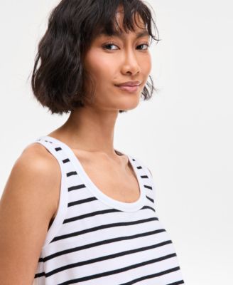 Women's Cotton Striped Scoop Tank Top, Exclusively at Macy's