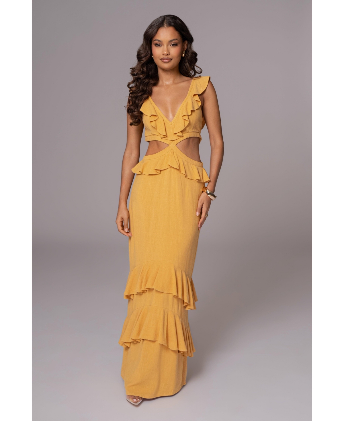 Women's Sunshine Ruffle Linen Dress - Natural