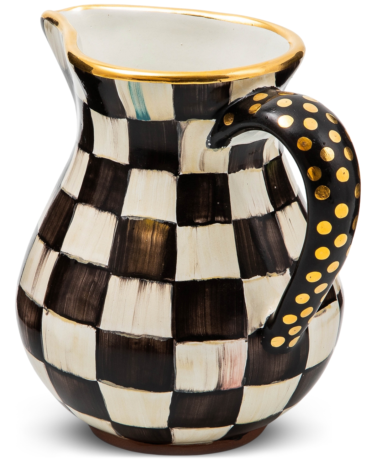 MACKENZIE-CHILDS COURTLY CHECK CERAMIC PORTLY PITCHER 
