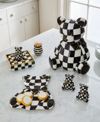 Courtly Check Bear Ceramic Cookie Jar