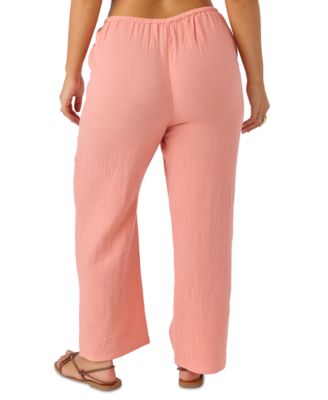 Juniors' Brenda Pull-On Cotton Crinkle Pants
