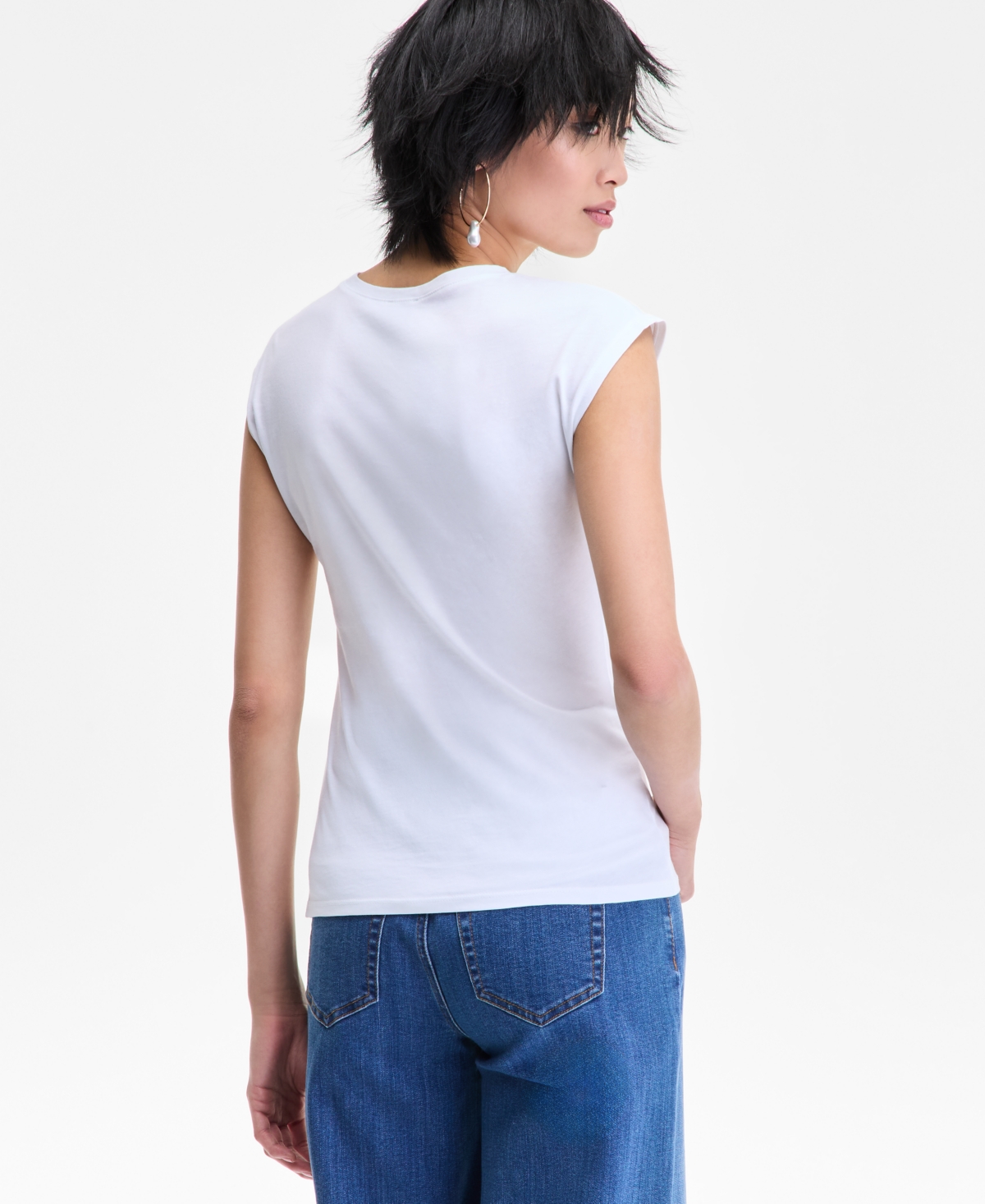 Inc International Concepts Women's Side-cinched Cotton Tank Top, Exclusively At Macy's In White