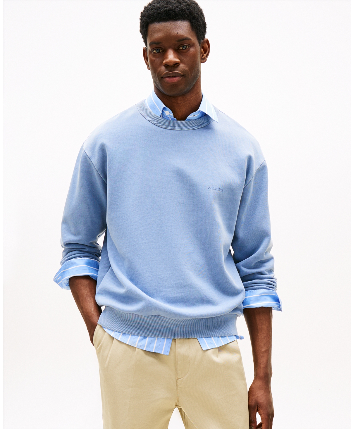 Men's Relaxed-Fit Crewneck Sweatshirt - Brisk Blue
