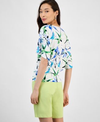 Women's Side-Tie Animal-Print Top, Exclusively at Macy's