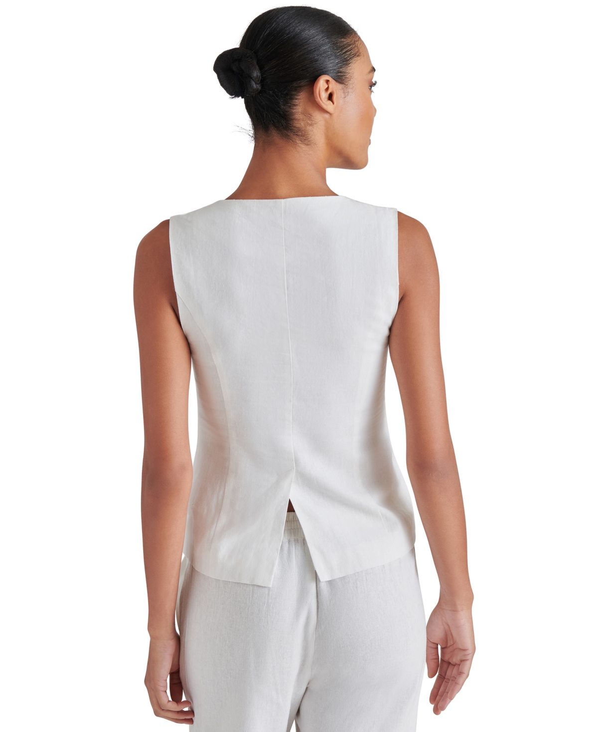 Steve Madden Women's Wesley Crewneck Button-front Vest In White