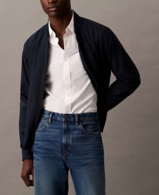 Men's Logo-Print Matte Bomber Jacket