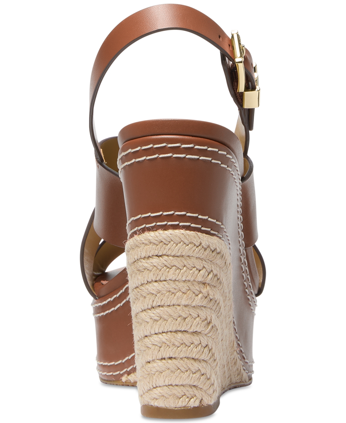 Michael Kors Nora Wedge Sandal In Leather Color In Luggage