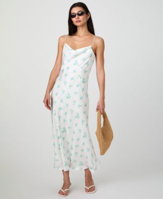 Women's Anna Fleur Satin Cowlneck Dress