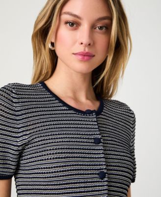 Women's Zig Zag Striped Knit Cardigan