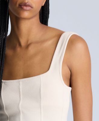 Women's Seamed Knit Bodycon Midi Dress