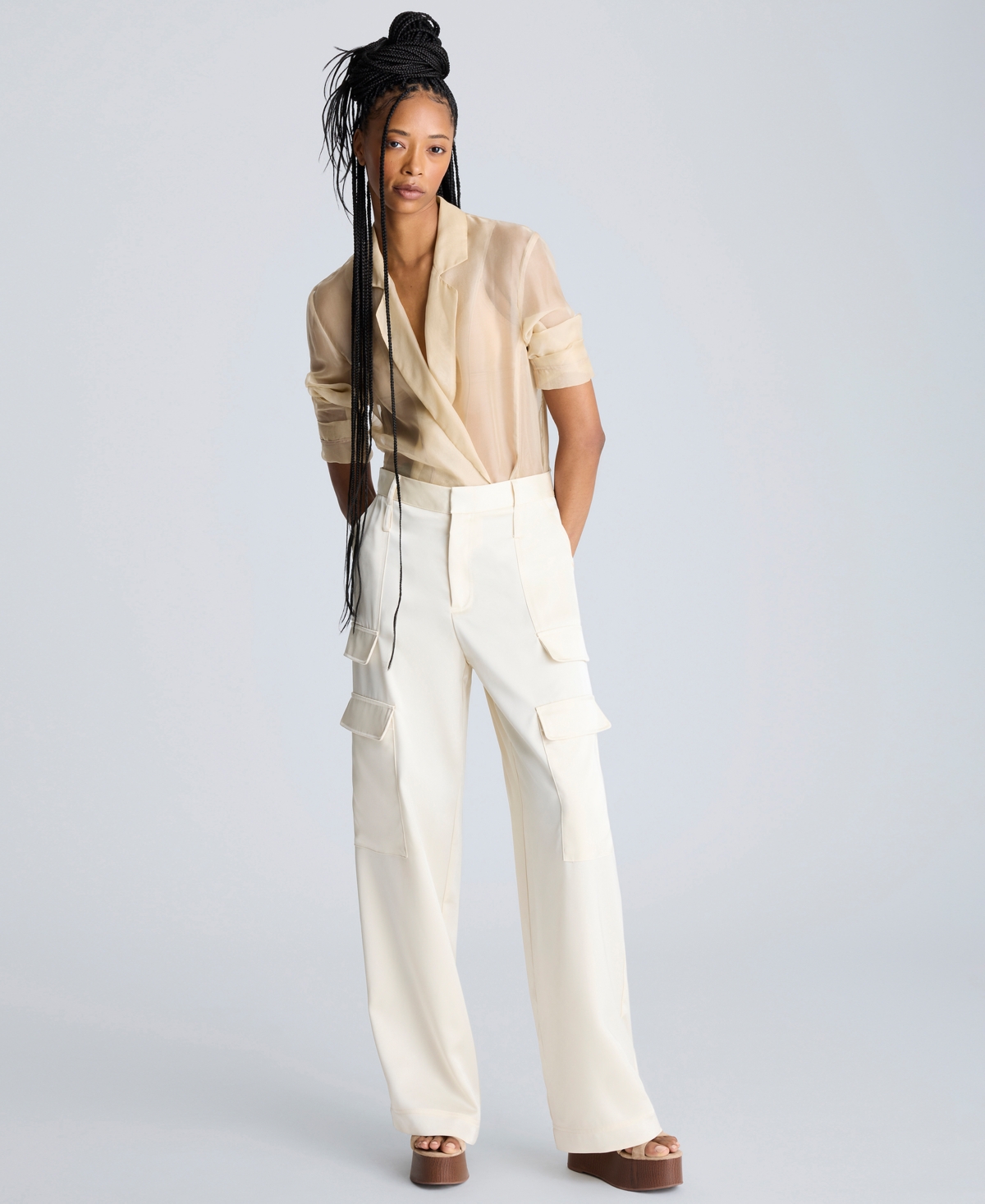 Women's High-Rise Cargo Pants - Rice