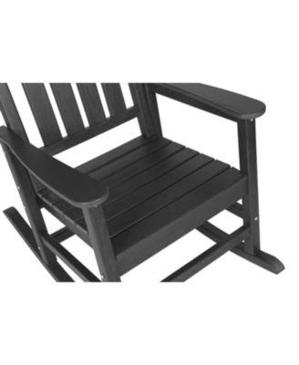 Streamdale 3-Piece Rocking Chair Set, All-Weather Rockers & Table - Black
