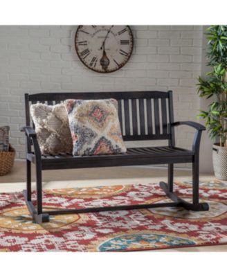 Streamdale Baxter Rocking Loveseat Acacia Wood