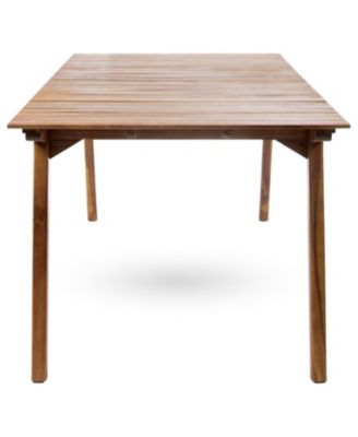 Streamdale Outdoor 6 Seater Acacia Wood Dining Set with Cushins,Finish and Cream