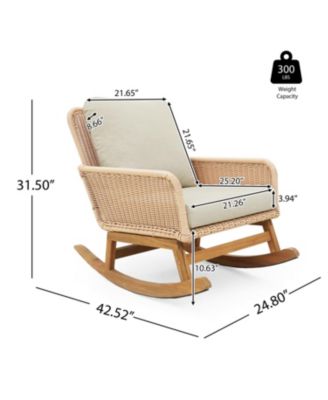 Streamdale Modern 3-piece outdoor set, rocking chairs, table, beige cushions