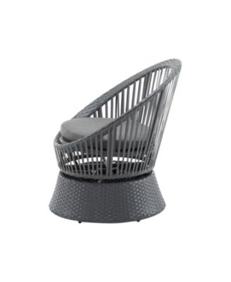 Streamdale Gray swivel wicker lounge chairs (set of 2), Modern, rattan/iron frame