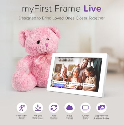 Smart WiFi Digital Photo Frame myFirst Frame Live 10 Inch LCD Touch Screen, Auto-Rotate, 32GB Memory with Cloud Storage