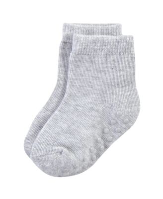 Natural ' Eight-Pair Non Skid Crew Socks