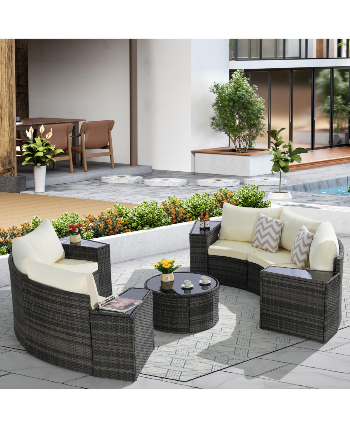 Streamdale 11-pc Half-Moon Patio Set