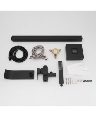 Hand Shower Brass Waterfall Floor Mount Tub Filler Single-Handle Freestanding Tub Faucet