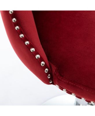 Set of 2 Adjustable Swivel Velvet Barstools with Tufted Back and Chrome Base for Kitchen Island, Home Bar & Pub