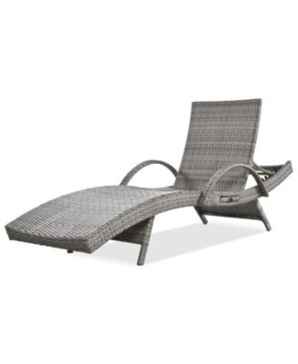 Streamdale 80" Wicker Chaise Lounge Set (2), Reclining, side table, adjustable, Grey