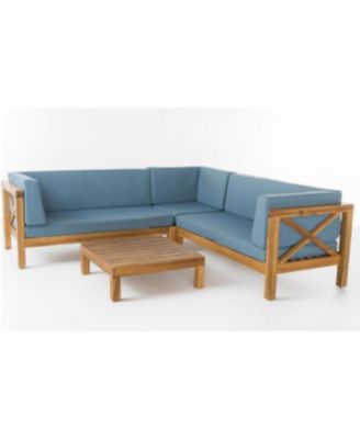 Streamdale Acacia Wood Outdoor Sectional Sofa Set