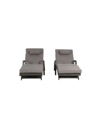 Streamdale Outdoor Wicker Reclining Lounge Chair Set, Cushioned, 150° Recline