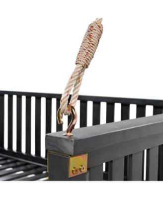 Streamdale Minimalist Twin Swing Bed, Backyard/Porch, Sloped Design, Black