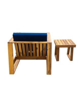 Streamdale Acacia Lounge Set, Chair & Ottoman, Patio/Balcony/Garden