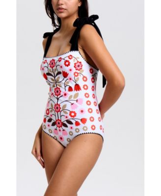 Women's Floral Symphony Embroidered Swimsuit