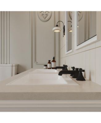 8 in. Widespread Double Handle 3 Hole Bathroom Faucet Water-Saving with Metal Drain