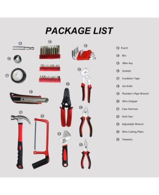 Black Hand Tool Box with Toolset 238Pcs