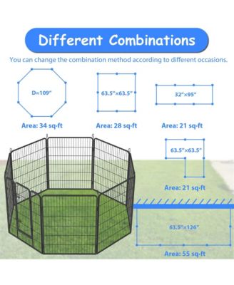 Heavy Duty 40" Dog Pens Outdoor Dog Fence Dog Playpen for Large Dogs