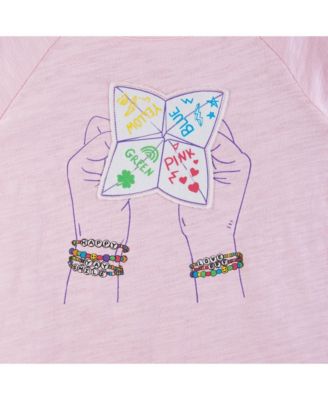 Little Girls Toddler/Child Pink Raglan Sleeve Knotted Tee