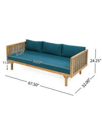 Streamdale Acacia Wood 3-Seater Daybed & Coffee Table Set