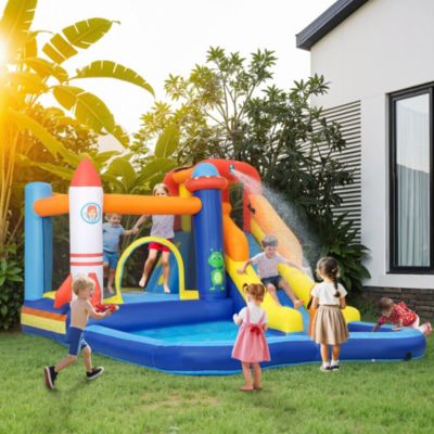 5 in 1 Inflatable Bounce House Water Slide with 550W Blower