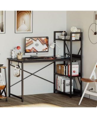 Computer Desk 47" with Power Outlet and Storage Shelves
