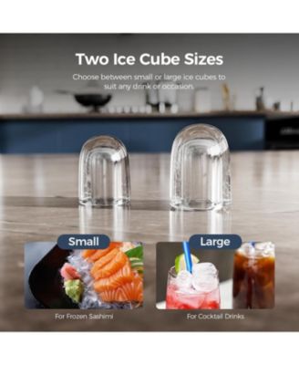 Countertop Ice Maker – 26lbs/24H, 9 Cubes in 6 Mins, Portable with Scoop & Basket, 2 Ice Sizes for Home, Kitchen, Office, Party