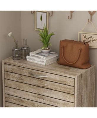 Wooden 3-Door Shoe Cabinet with Shutter Drawers and Adjustable Shelves